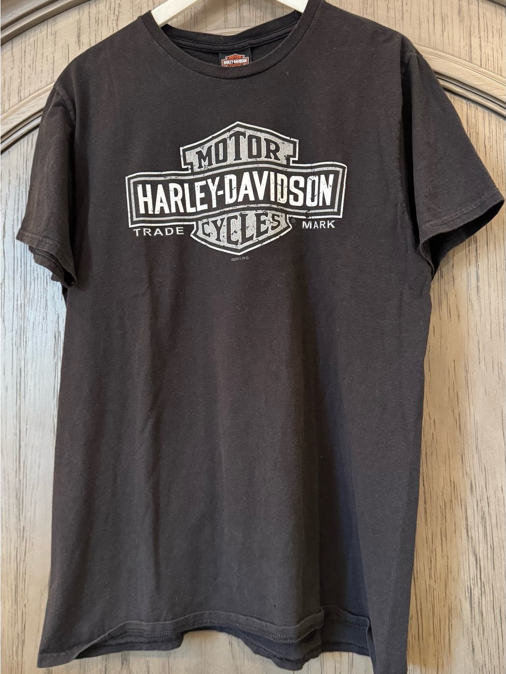 Harley-Davidson Black Crewneck T-Shirt with White Logo